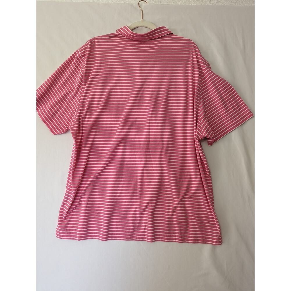 J. McLaughlin Mens Callahan Pima Cotton Polo Size‎ XL Pink White Chest Pocket - Picture 3 of 7